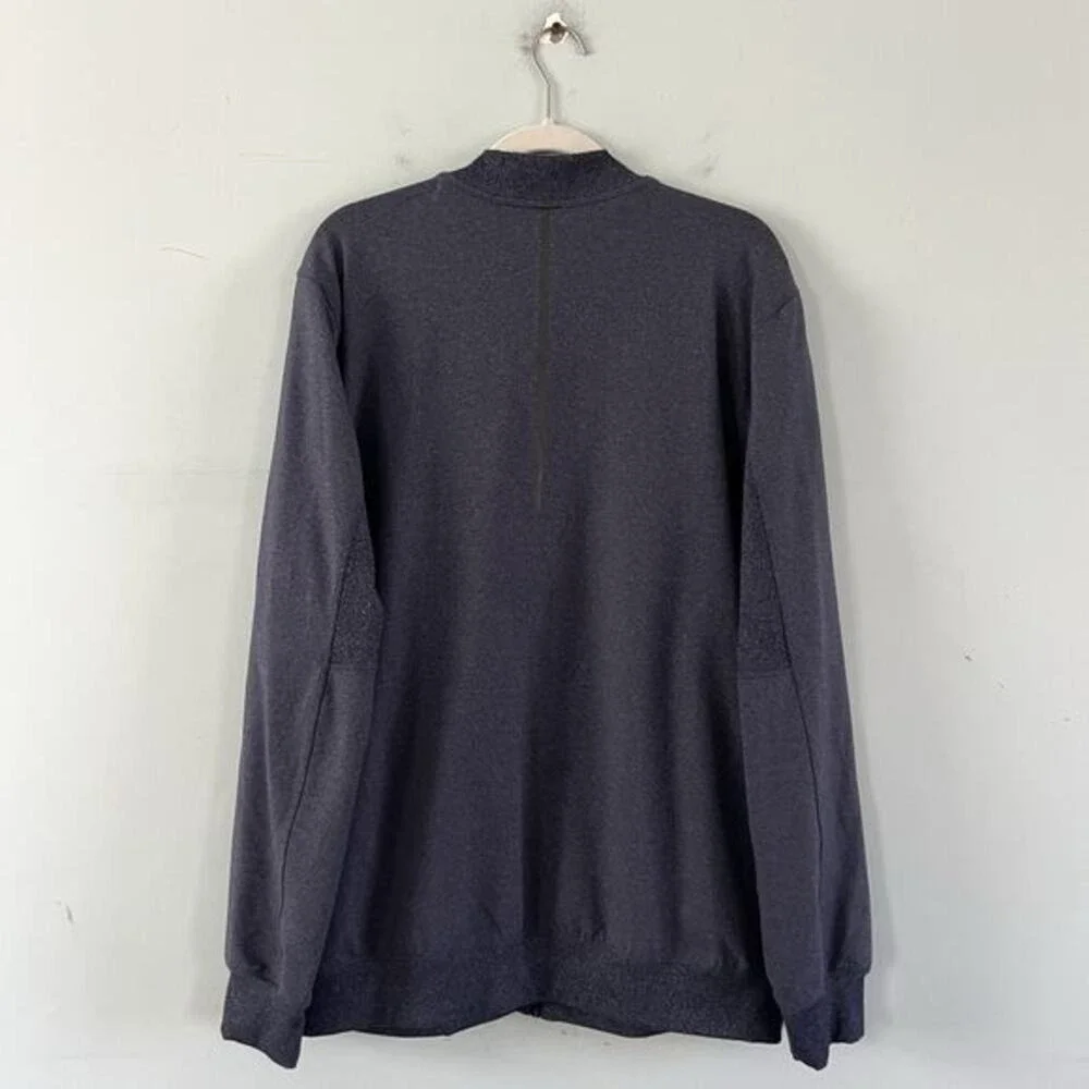 Lululemon Six‎ Pack Heathered Deep Navy Blue Athletic Bomber Jacket